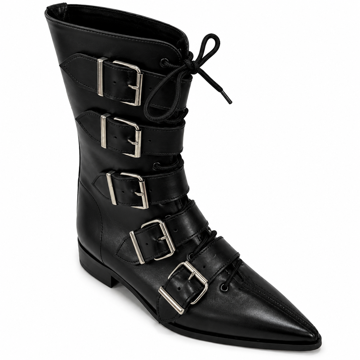Louie - 5 Grande Buckle Lace Up Winklepicker