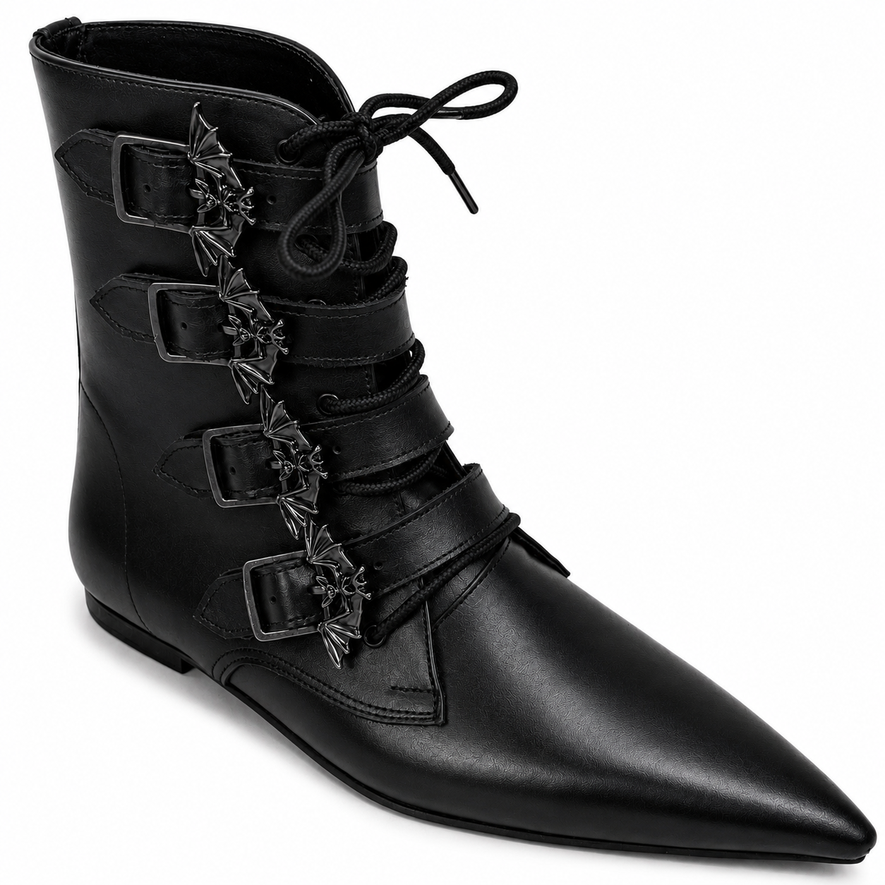 Benjamin - 4 Bat Buckle Lace Up Pike (Black Edition)