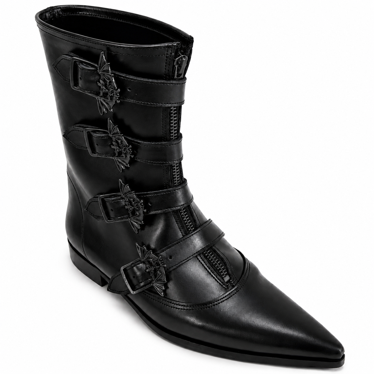 Isaac - 4 Bat Buckle Winklepicker (Black Edition)