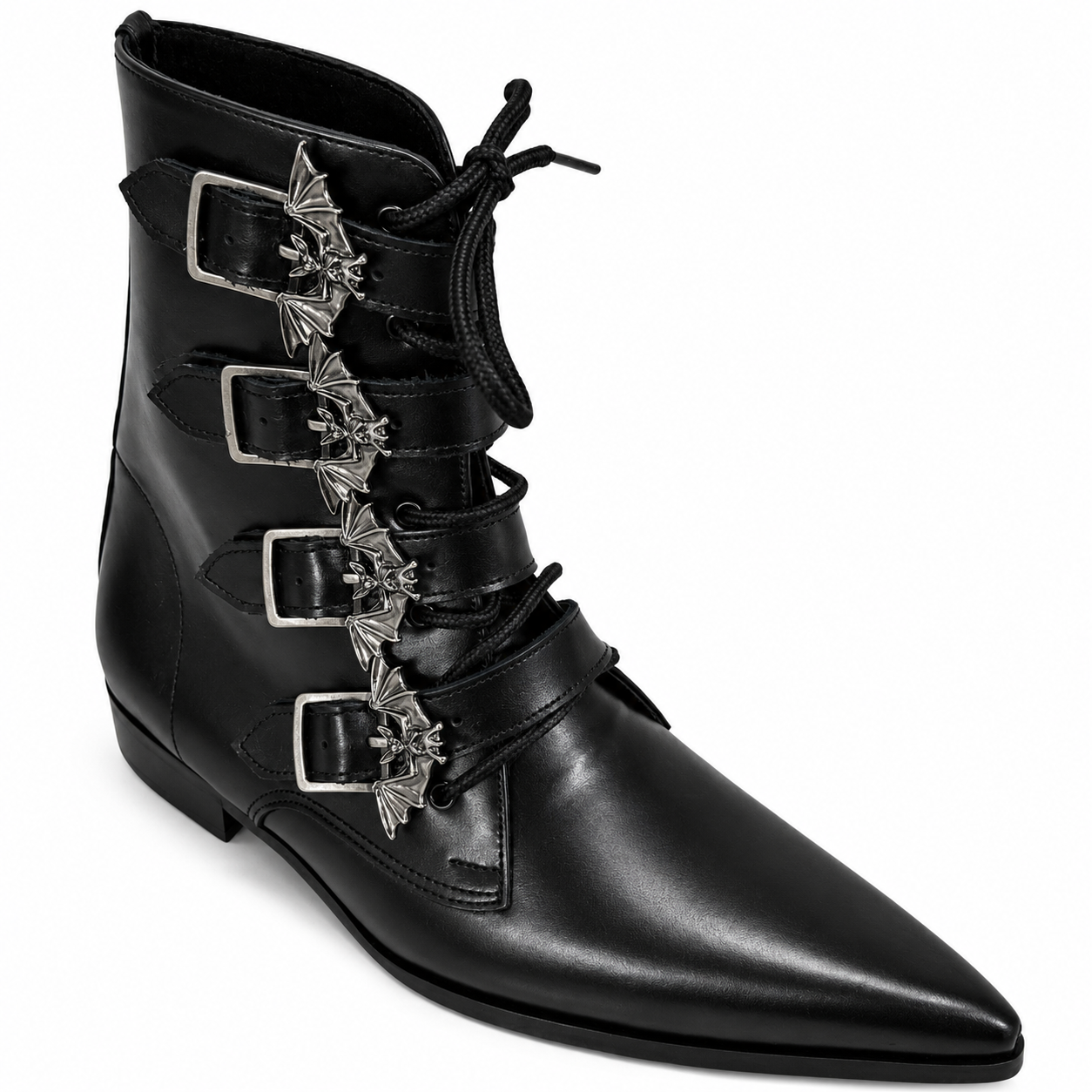 Benjamin - 4 Bat Buckle Lace Up Winklepicker