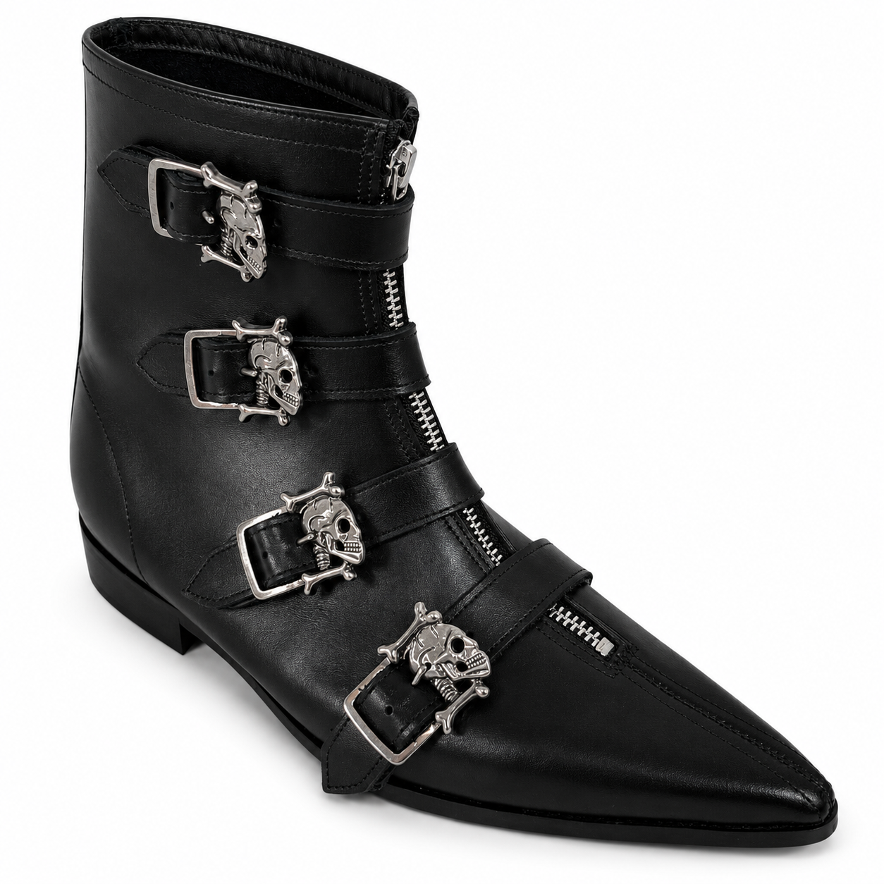 Evie - 4 Skull Buckle Winklepicker