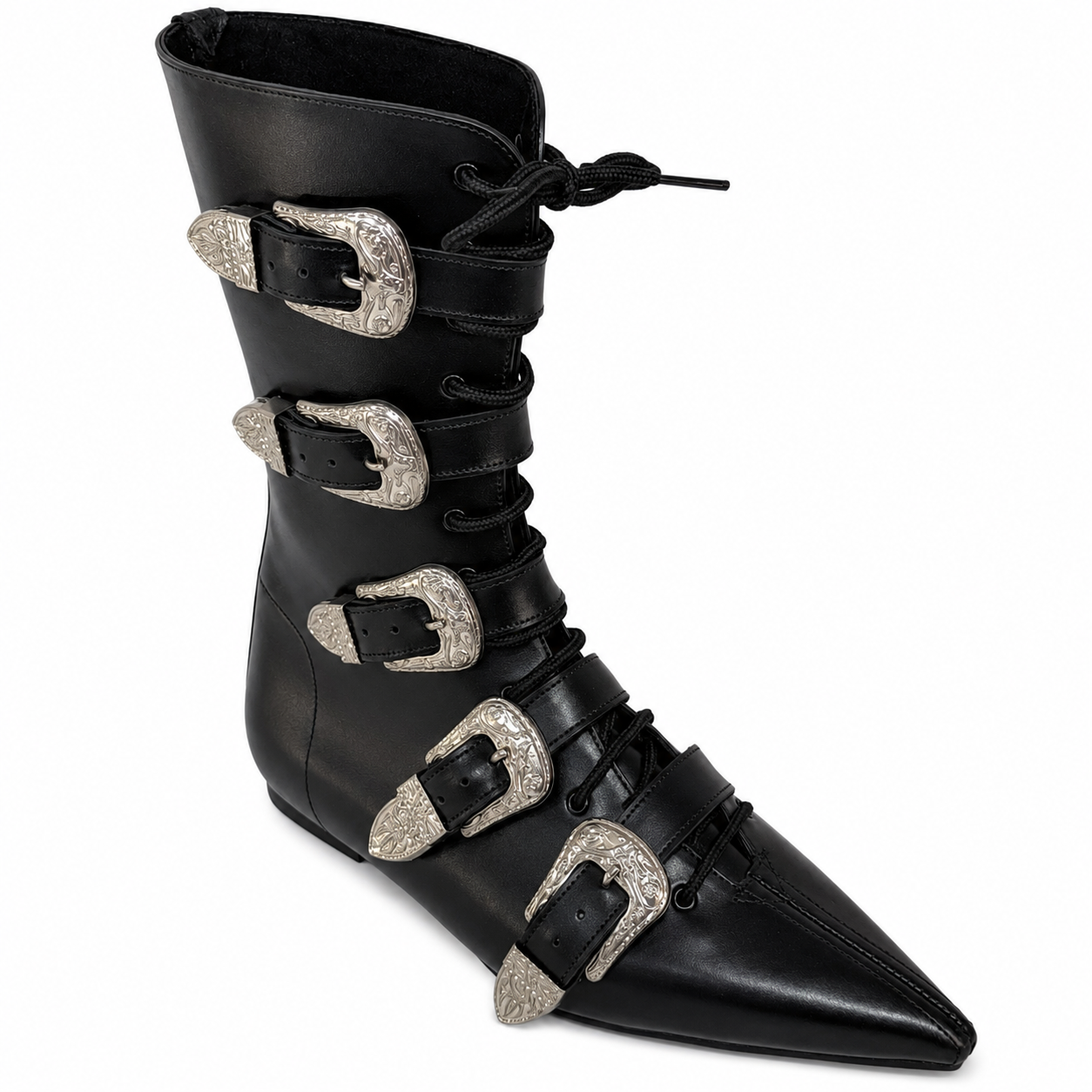 Louie - 5 Cowboy Buckle Lace Up Pike