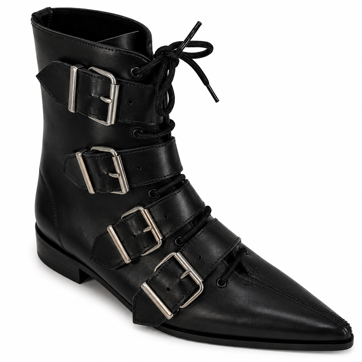 Albie - 4 Grande Buckle Lace Up Winklepicker