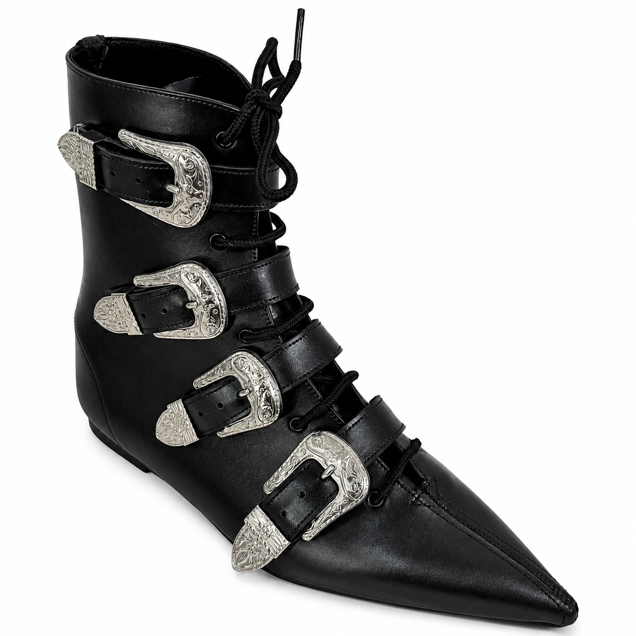 Albie - 4 Cowboy Buckle Lace Up Pike