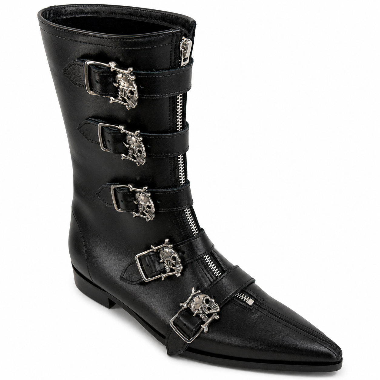 Gabrielle - 5 Skull Buckle Winklepicker