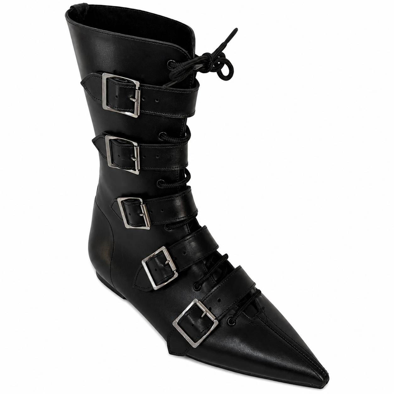 Louie - 5 Big Buckle Lace Up Pike