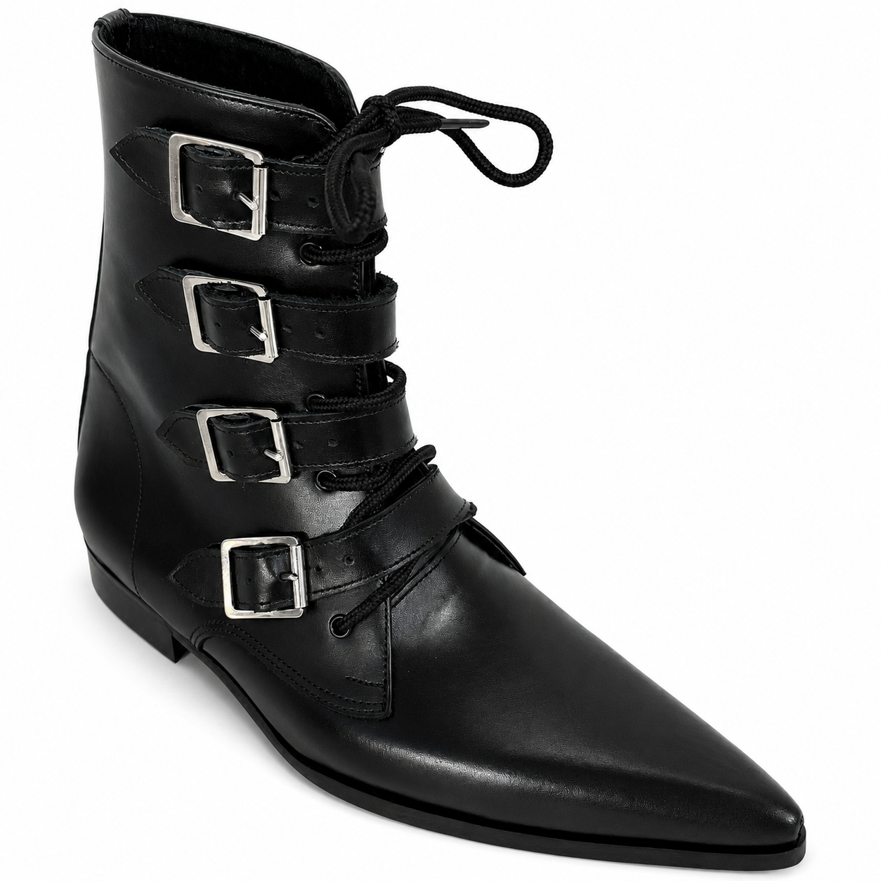 Benjamin - 4 Buckle Lace Up Winklepicker