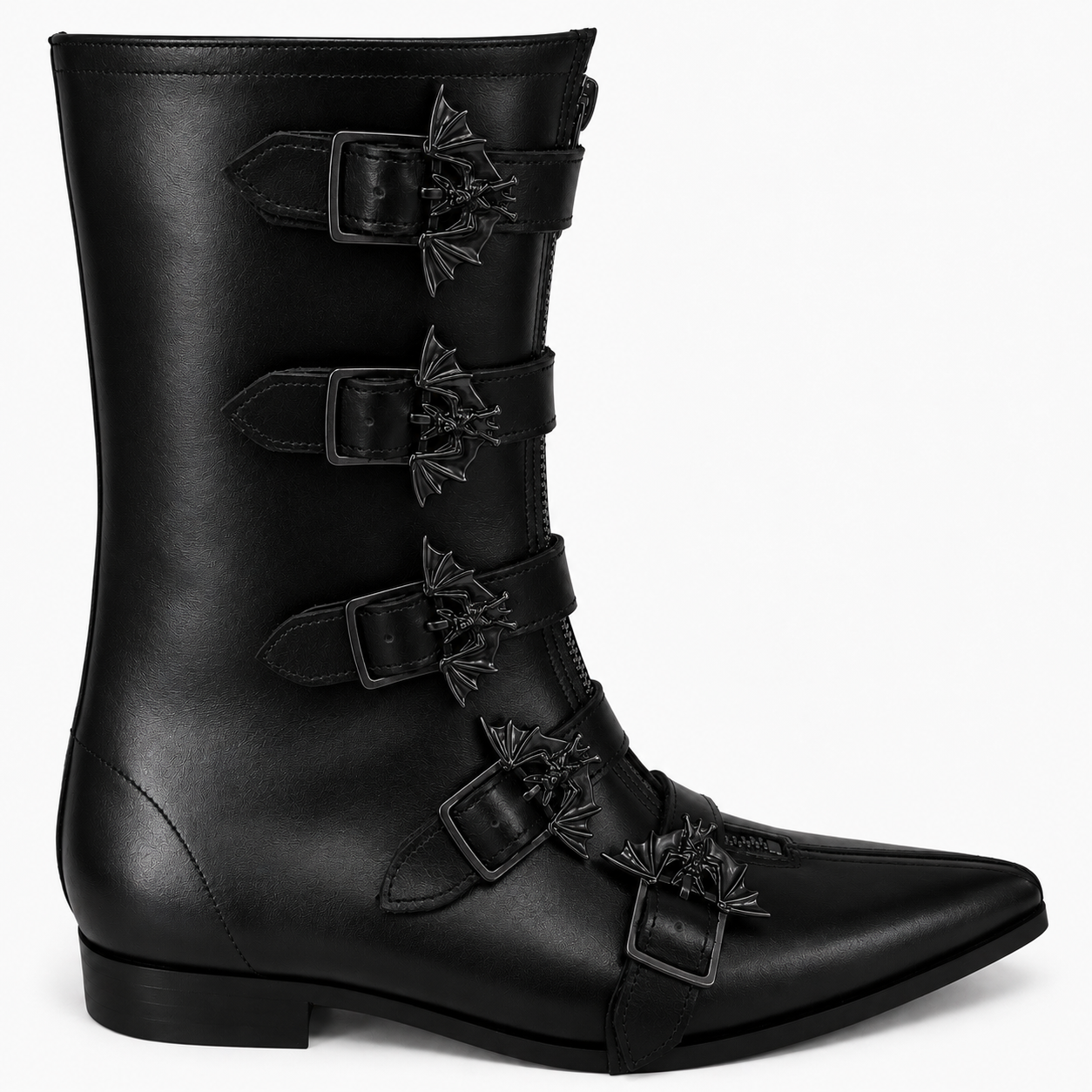 Gabrielle - 5 Bat Buckle Winklepicker (Black Edition)