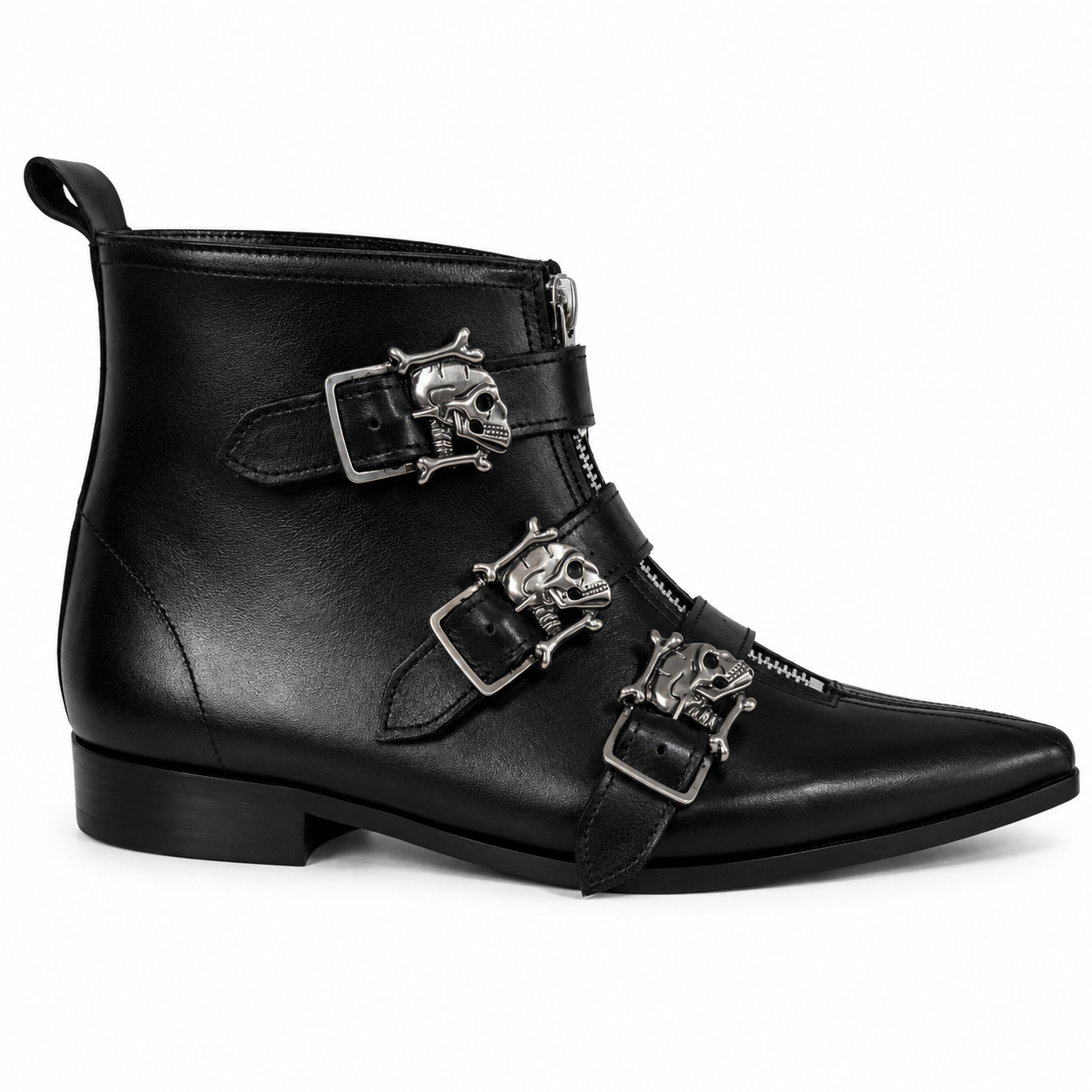 Thea - 3 Skull Buckle Winklepicker