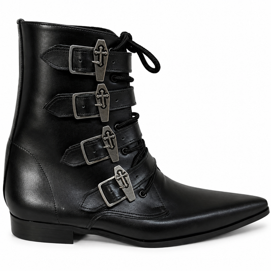 Benjamin - 4 Coffin Buckle Lace Up Winklepicker