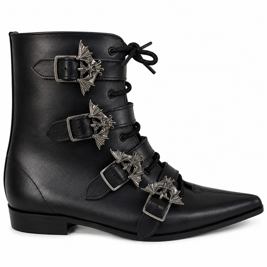 Albie - 4 Bat Buckle Lace Up Winklepicker
