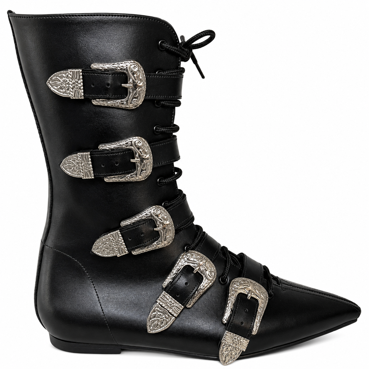 Louie - 5 Cowboy Buckle Lace Up Pike
