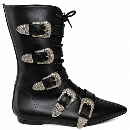Louie - 5 Cowboy Buckle Lace Up Pike