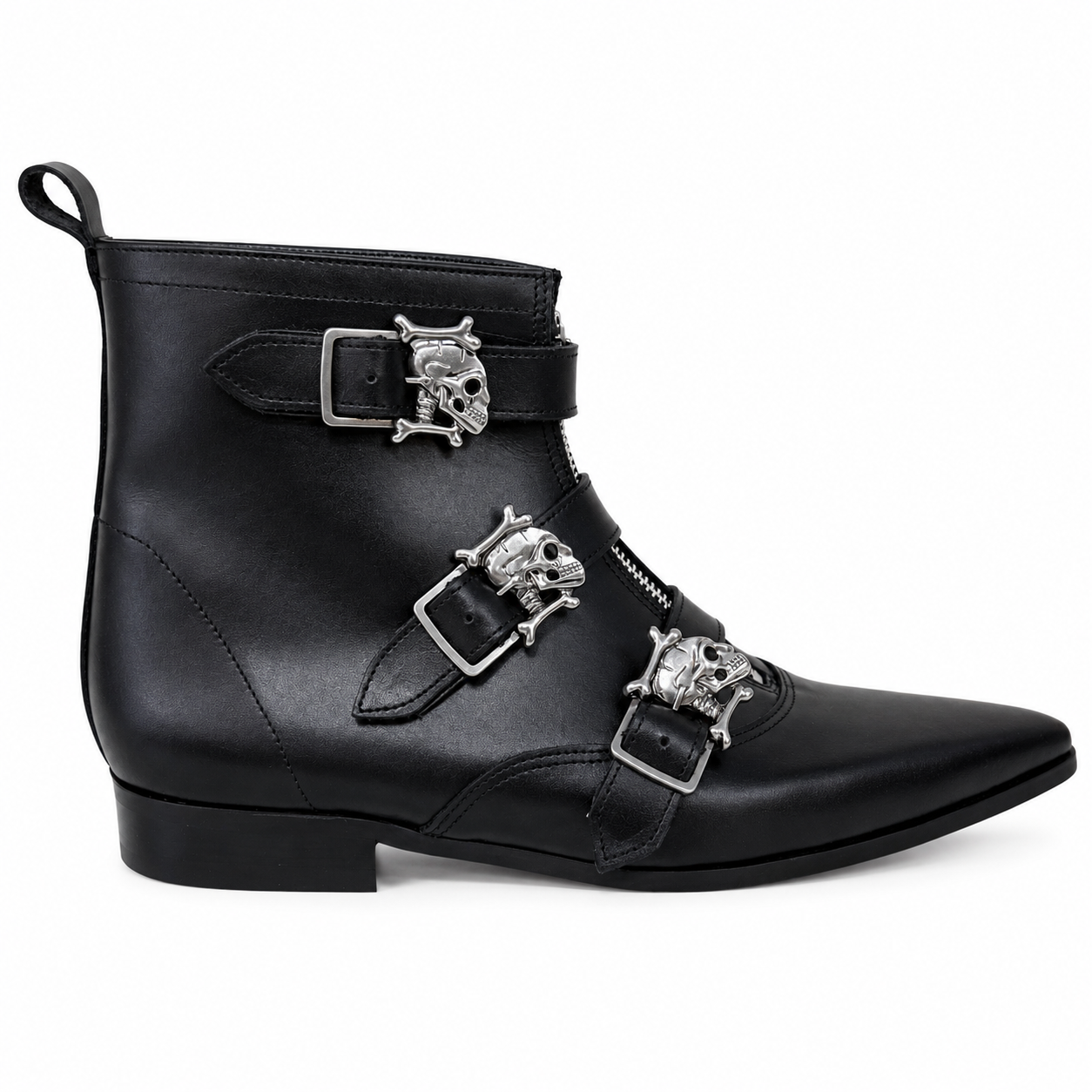 Jace - 3 Skull Buckle Winklepicker
