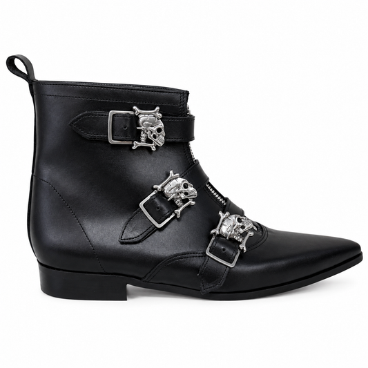 Jace - 3 Skull Buckle Winklepicker