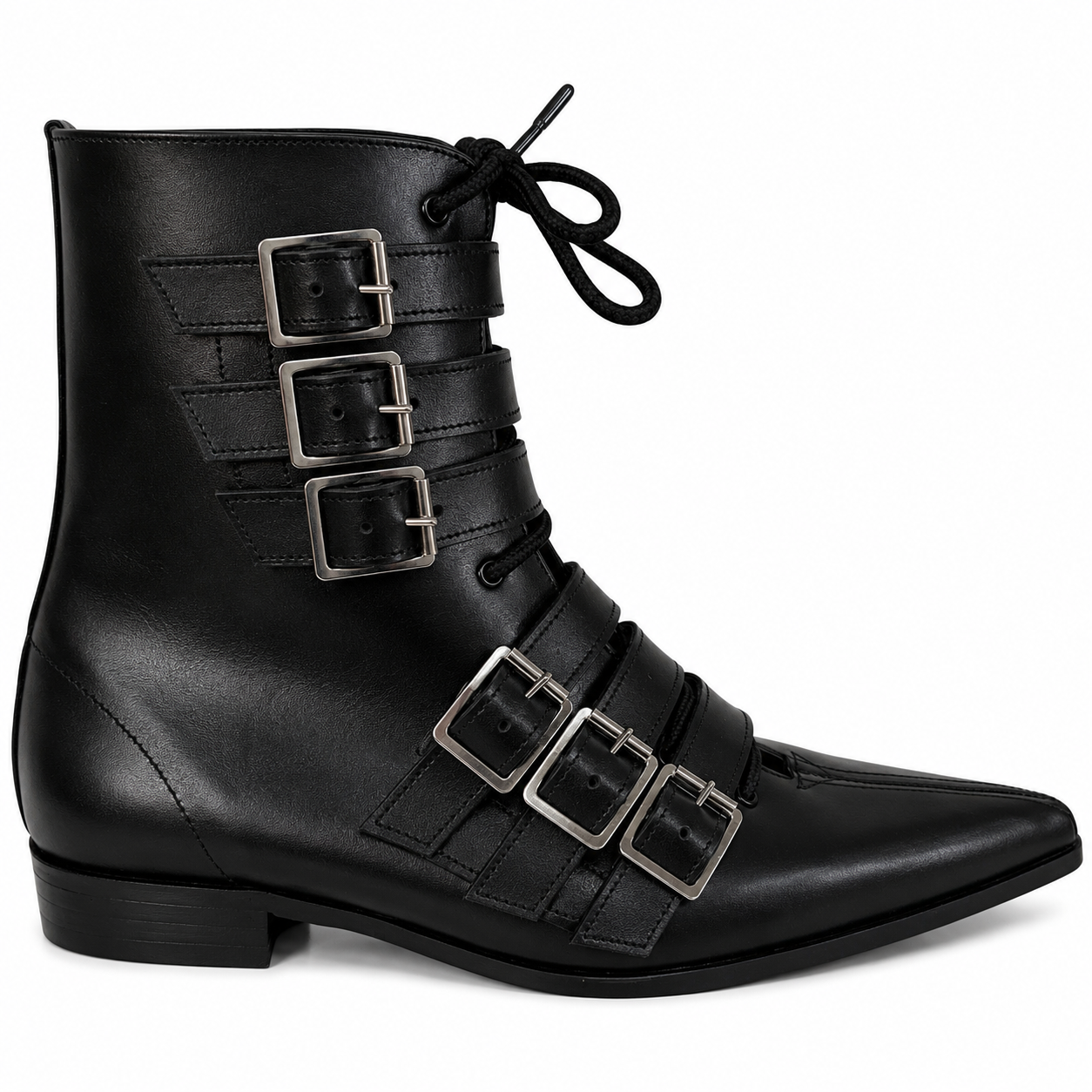 Albie - 6 Buckle Lace Up Winklepicker