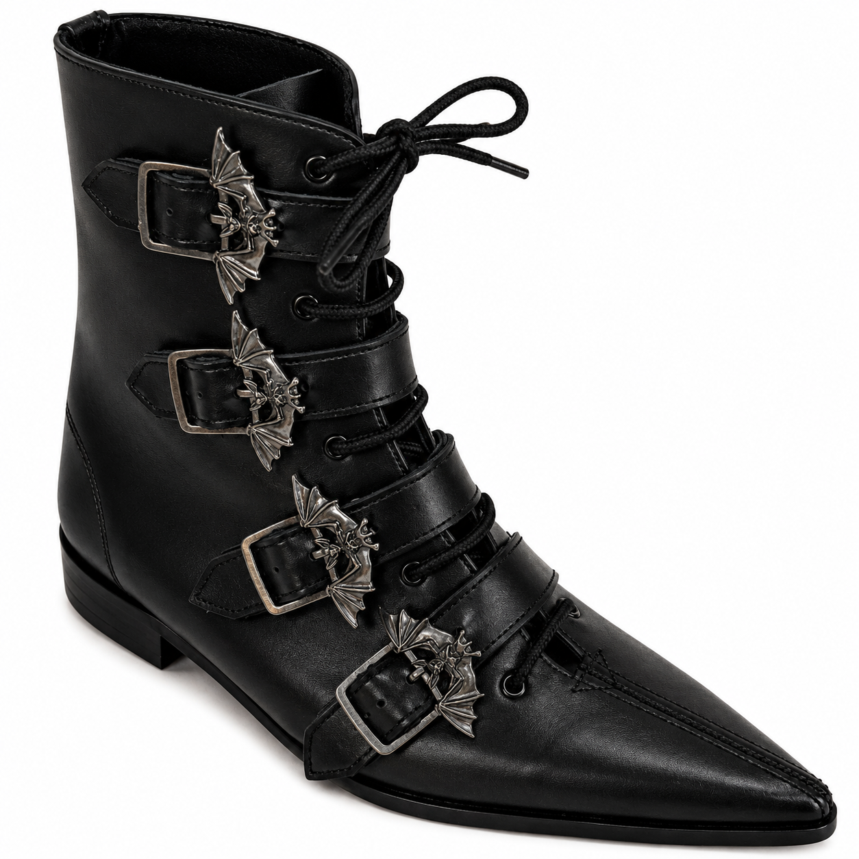 Albie - 4 Bat Buckle Lace Up Winklepicker