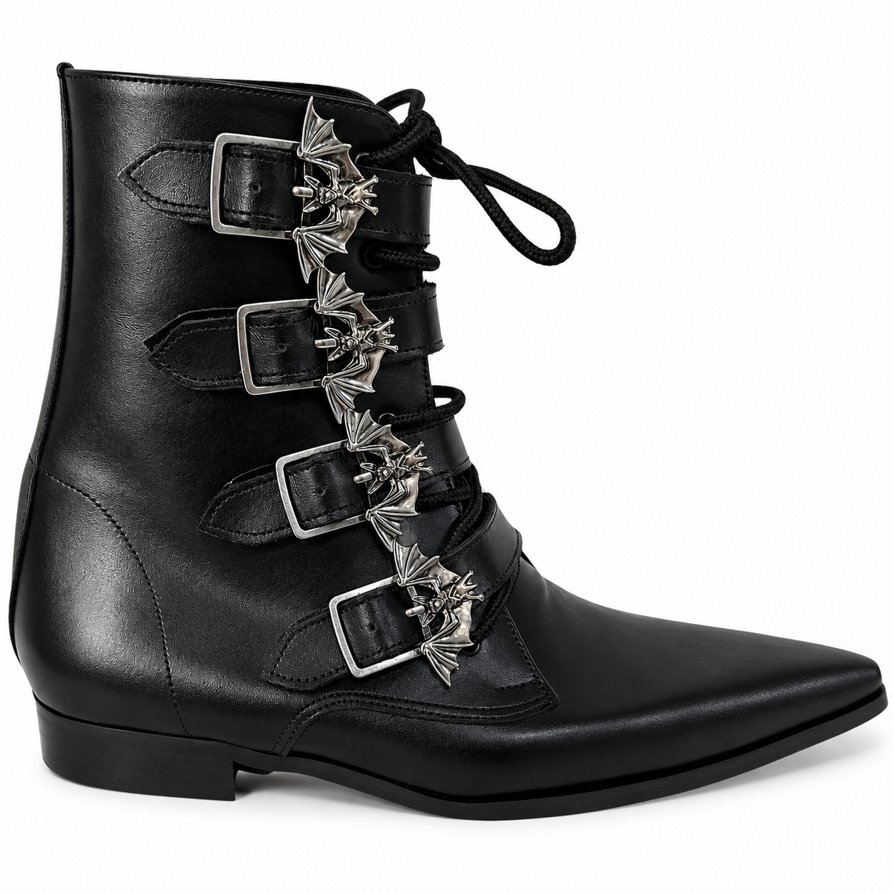 Benjamin - 4 Bat Buckle Lace Up Winklepicker