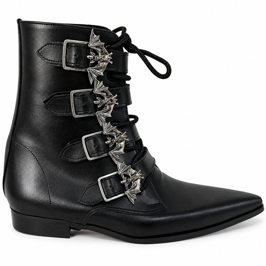Benjamin - 4 Bat Buckle Lace Up Winklepicker
