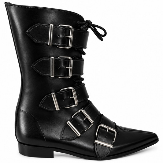 Louie - 5 Grande Buckle Lace Up Winklepicker