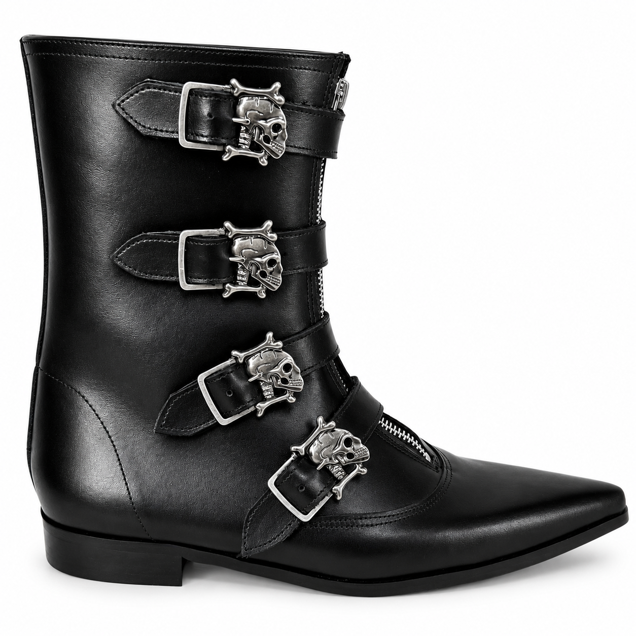 Isaac - 4 Skull Buckle Winklepicker