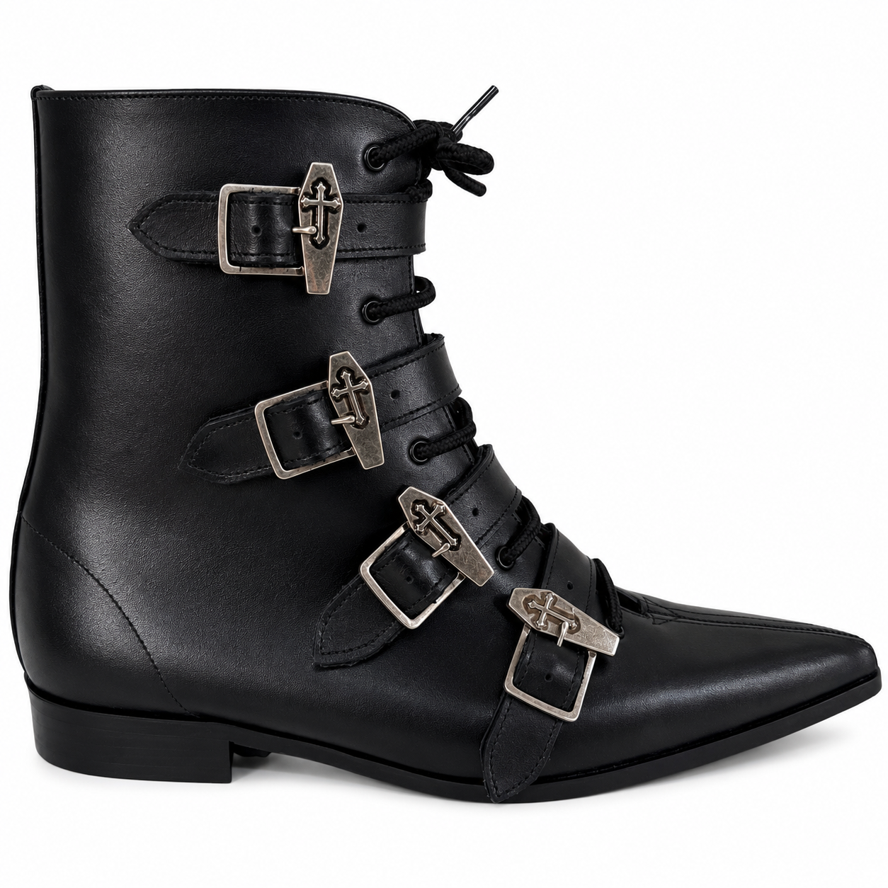 Albie - 4 Coffin Buckle Lace Up Winklepicker