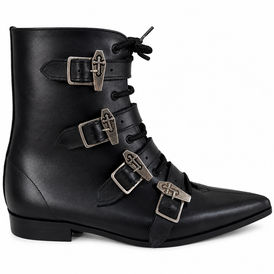 Albie - 4 Coffin Buckle Lace Up Winklepicker
