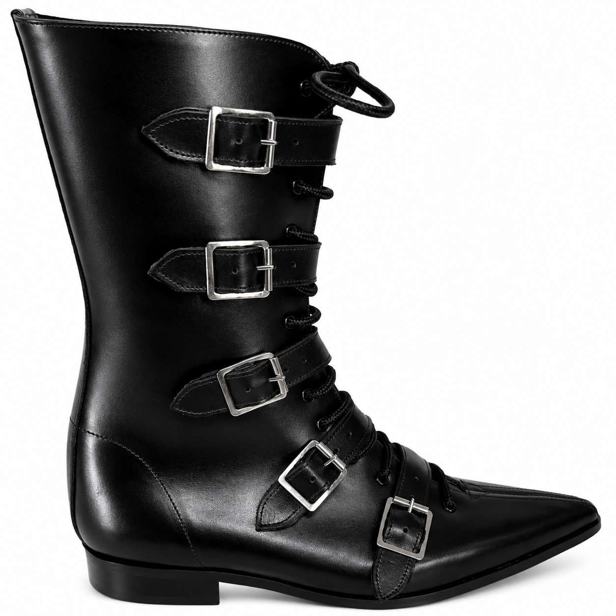 Louie - 5 Buckle Lace Up Winklepicker