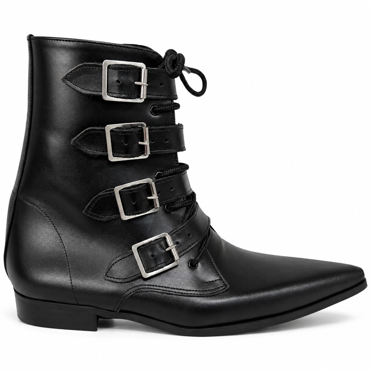 Benjamin - 4 Buckle Lace Up Winklepicker