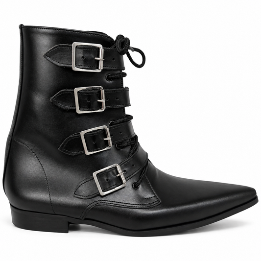 Benjamin - 4 Buckle Lace Up Winklepicker