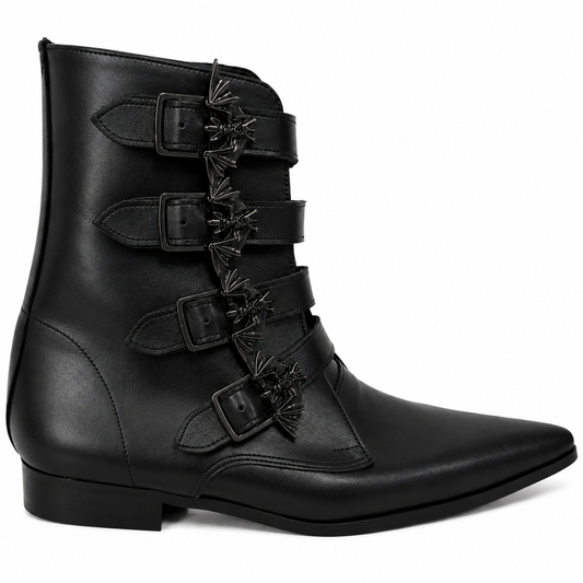 Benjamin - 4 Bat Buckle Winklepicker (Black Edition)