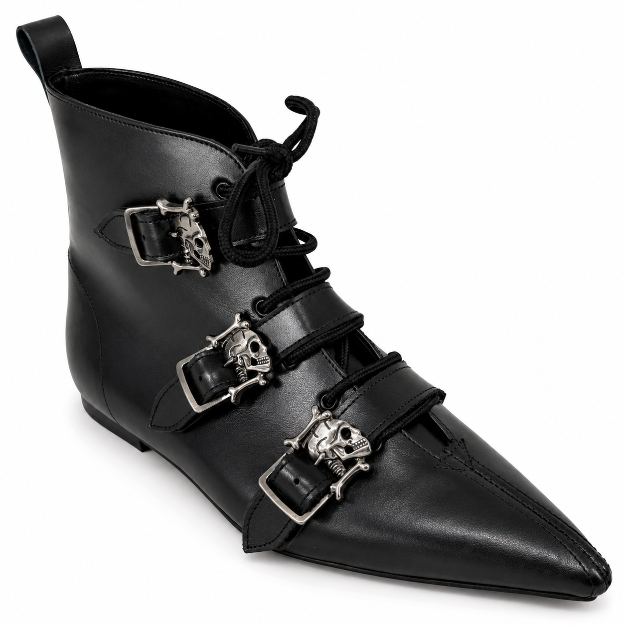 Harley - 3 Skull Buckle Lace Up Pike