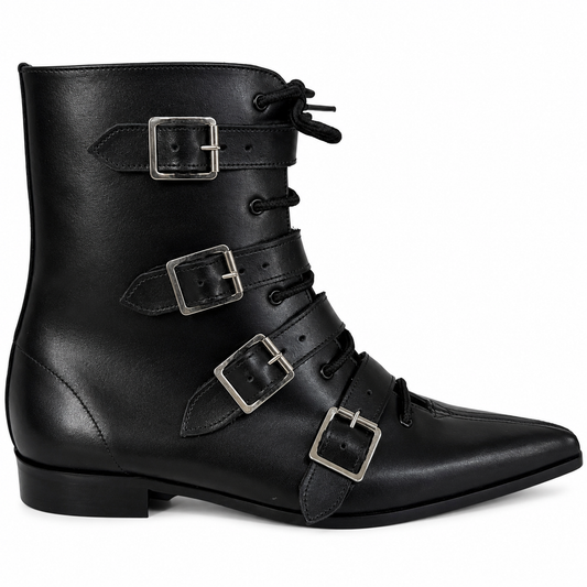 Albie - 4 Buckle Lace Up Winklepicker