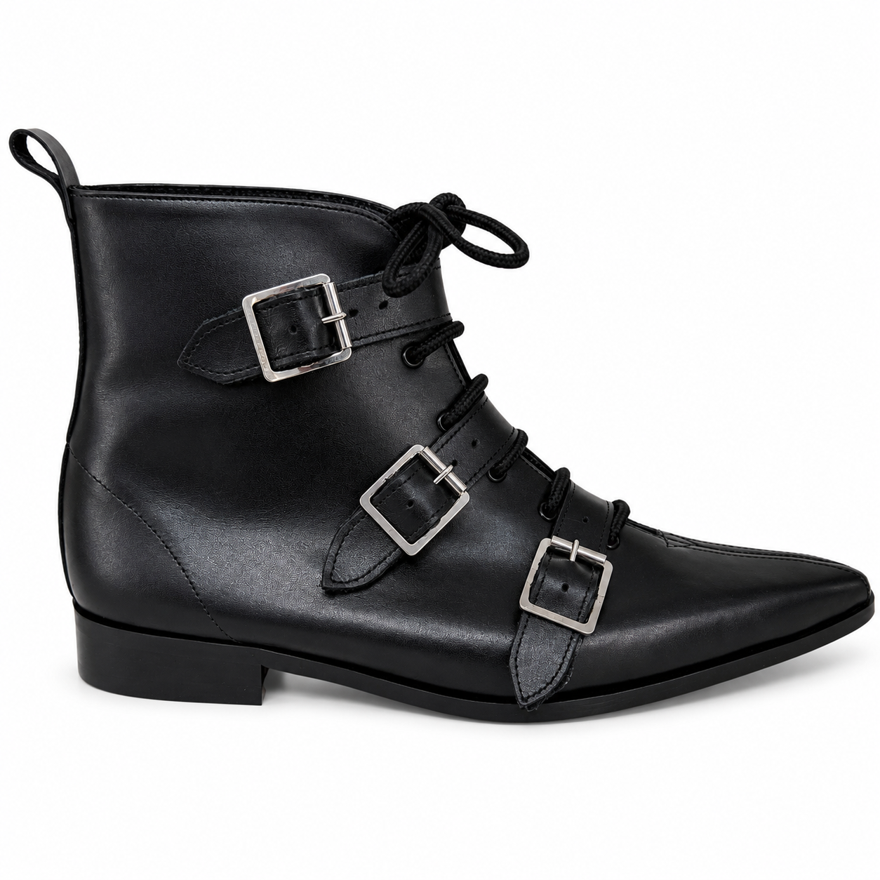 Harley - 3 Individual Buckle Lace Up Winklepicker