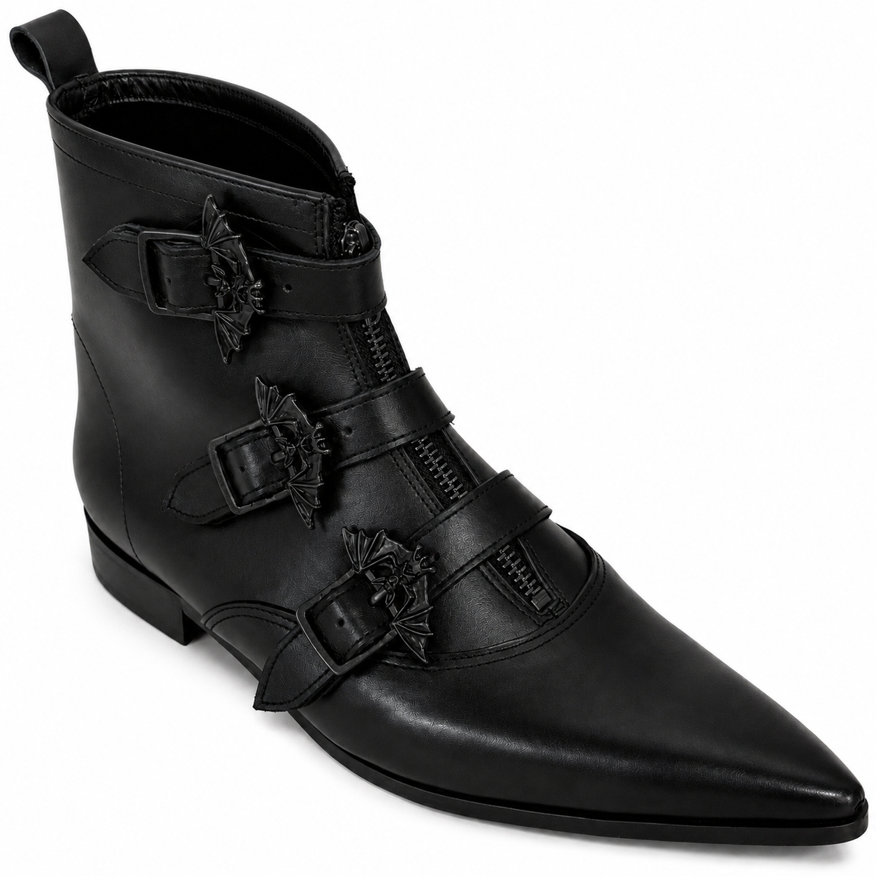 Jace - 3 Bat Buckle Winklepicker (Black Edition)