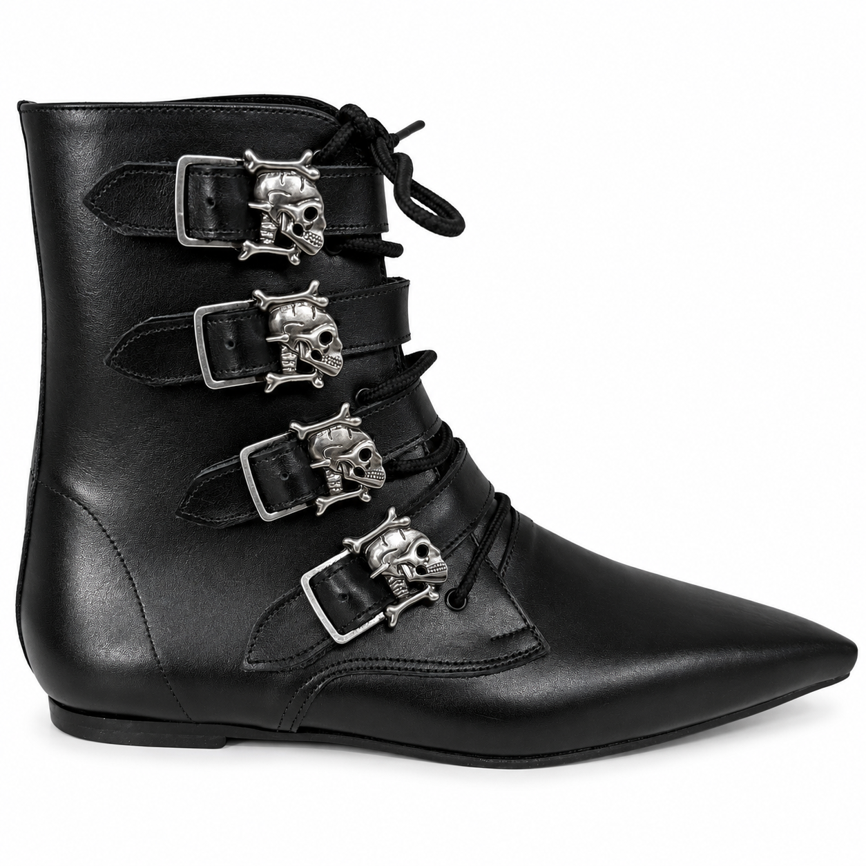 Benjamin - 4 Skull Buckle Lace Up Pike