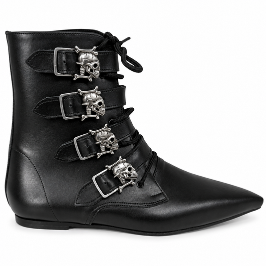 Benjamin - 4 Skull Buckle Lace Up Pike