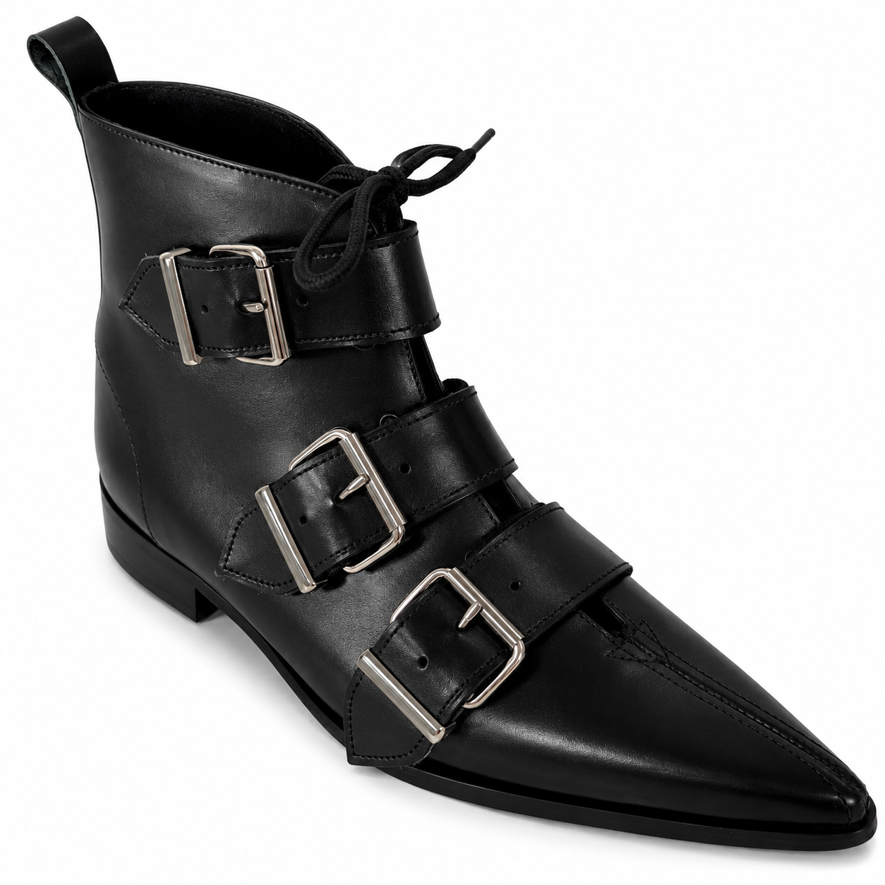 Harley - 3 Grande Buckle Lace Up Winklepicker