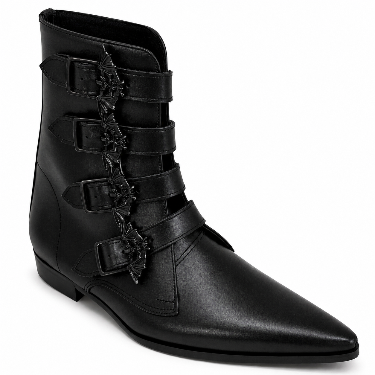 Benjamin - 4 Bat Buckle Winklepicker (Black Edition)