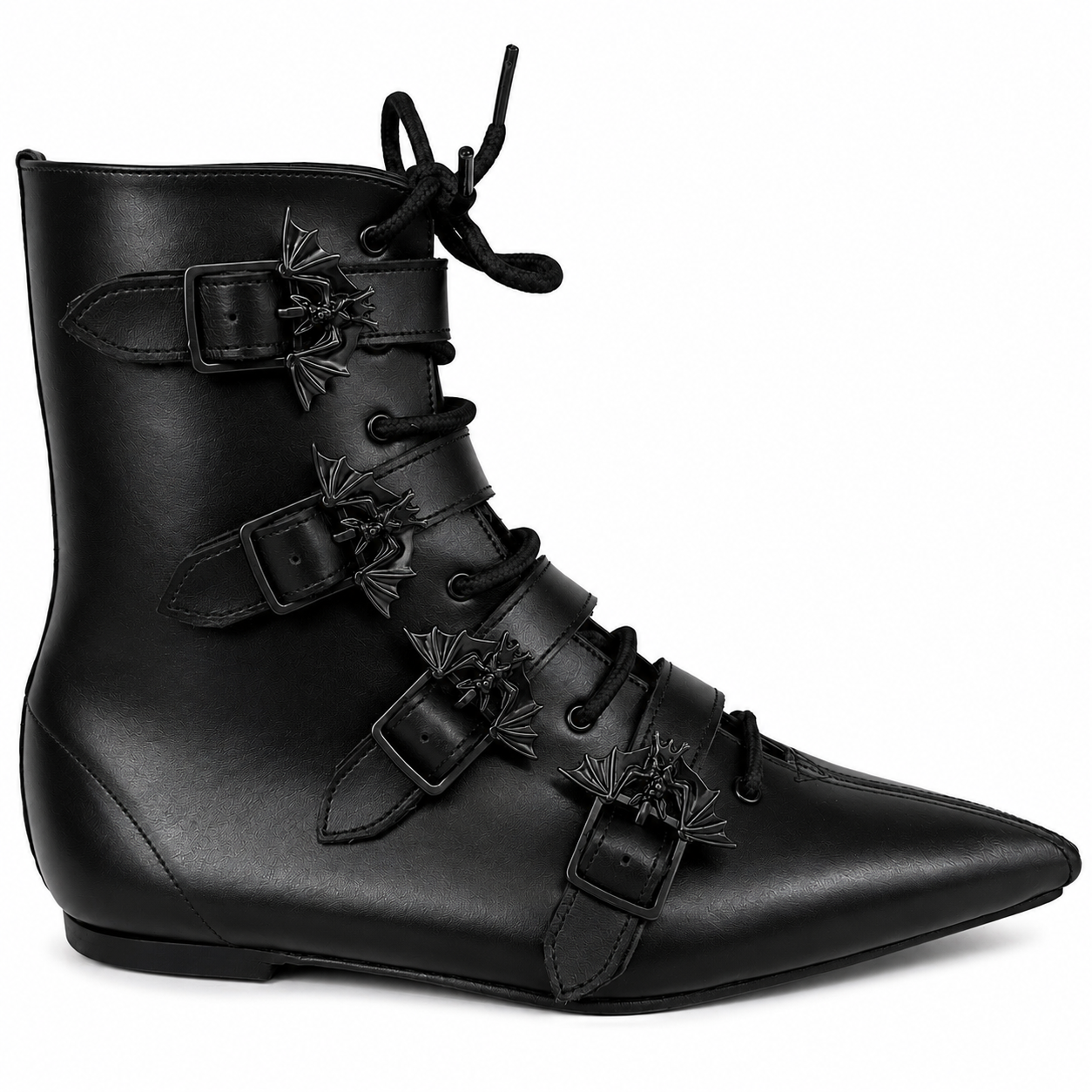 Albie - 4 Bat Buckle Lace Up Pike (Black Edition)