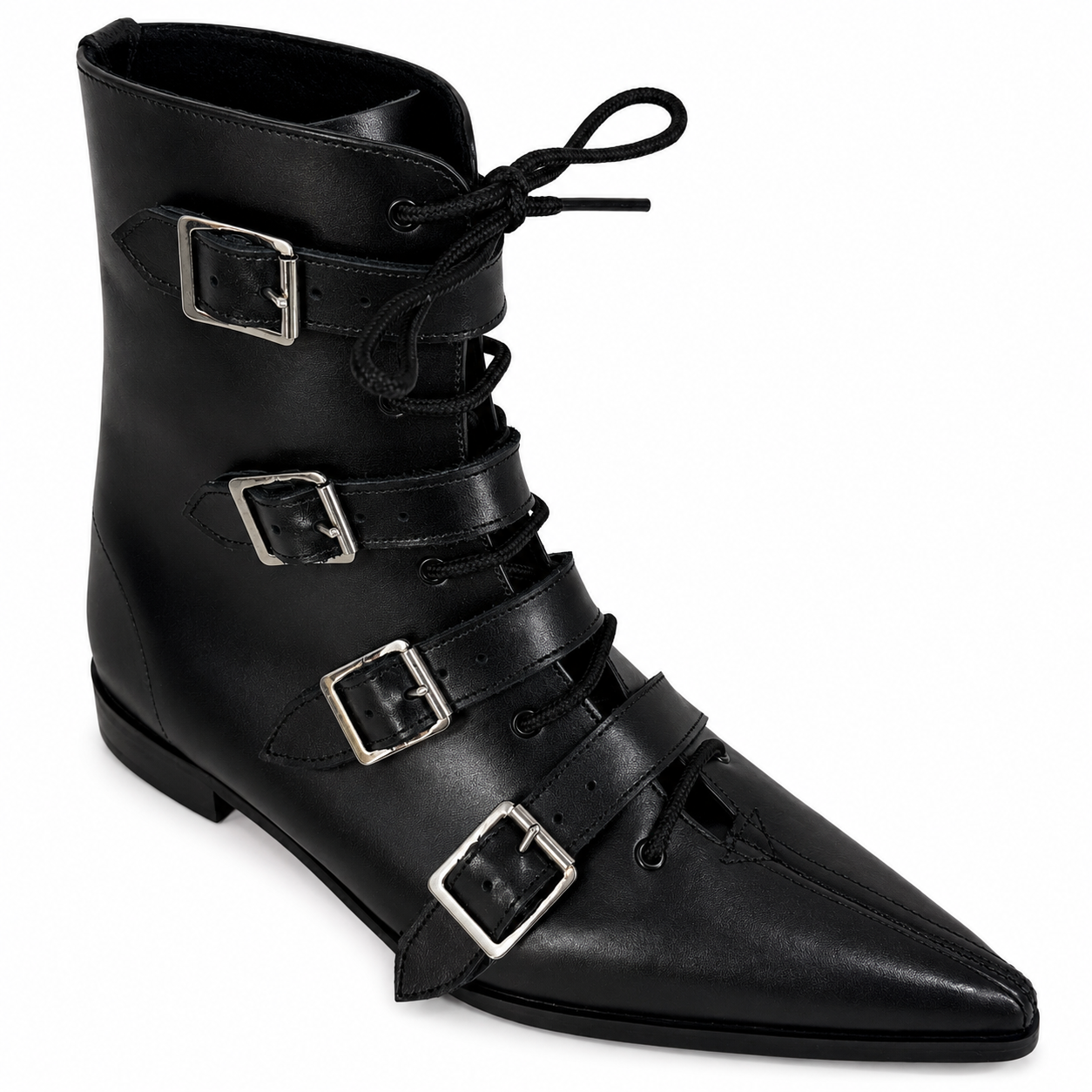 Albie - 4 Buckle Lace Up Winklepicker