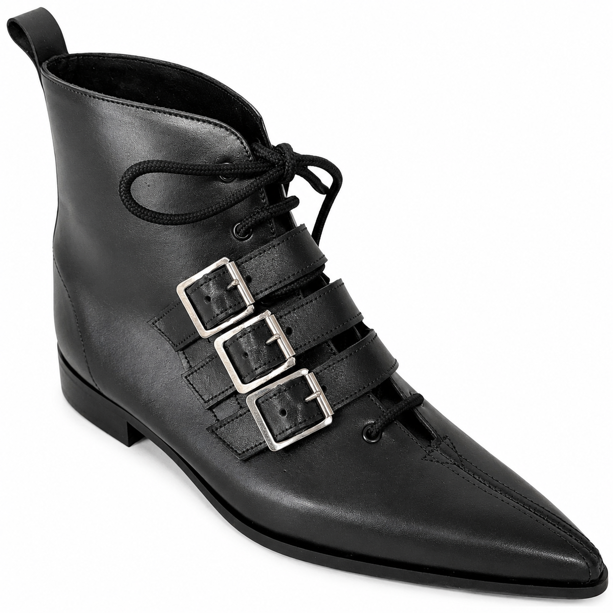 Harley - 3 Buckle Lace Up Winklepicker