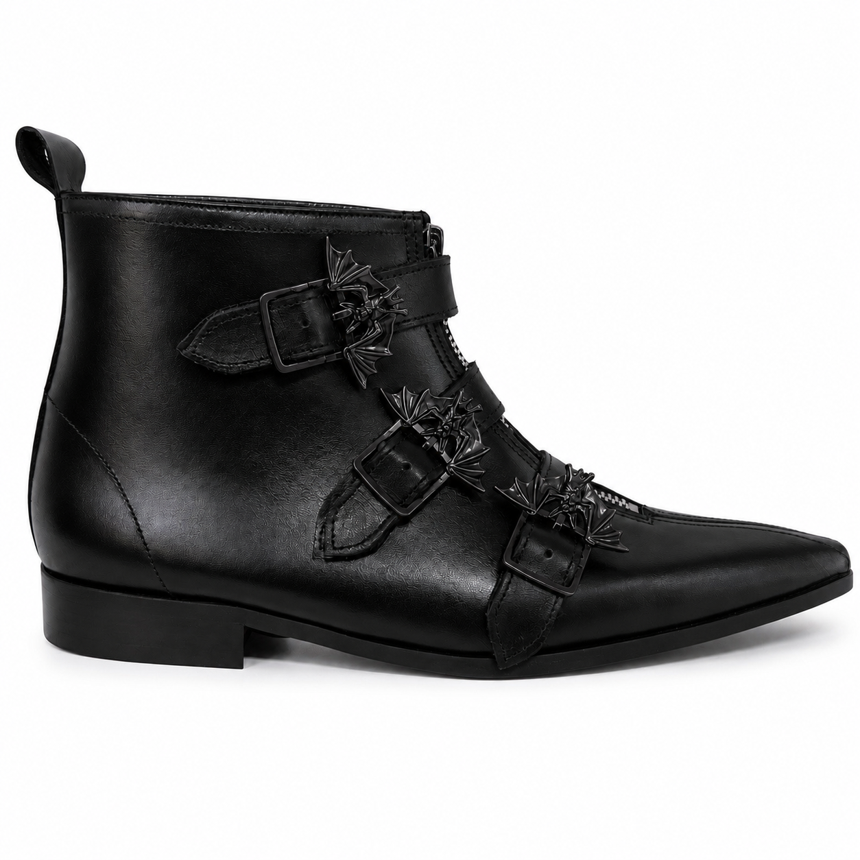 Thea - 3 Bat Buckle Winklepicker (Black Edition)