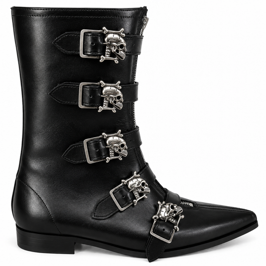 Gabrielle - 5 Skull Buckle Winklepicker