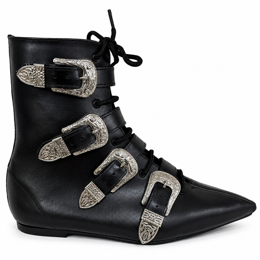 Albie - 4 Cowboy Buckle Lace Up Pike