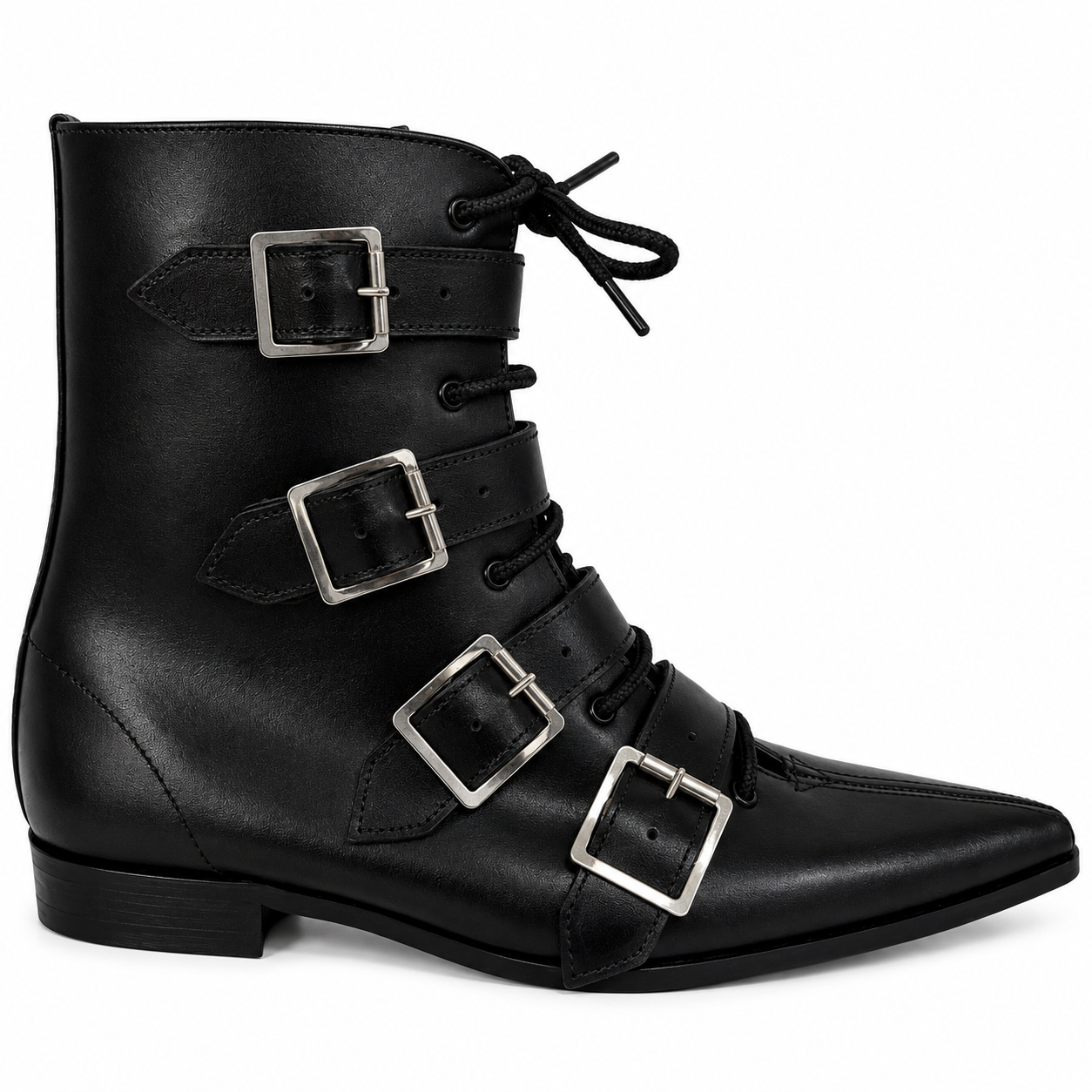 Albie - 4 Big Buckle Lace Up Winklepicker