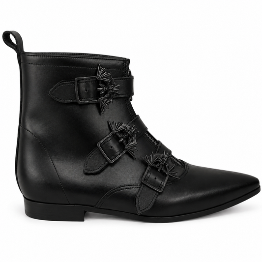 Jace - 3 Bat Buckle Winklepicker (Black Edition)