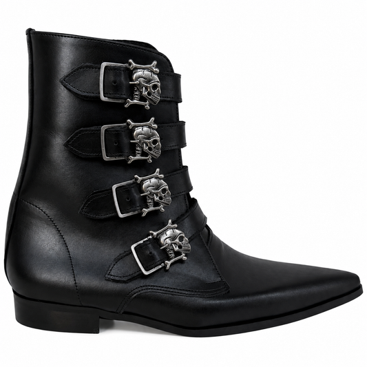 Benjamin - 4 Skull Buckle Winklepicker