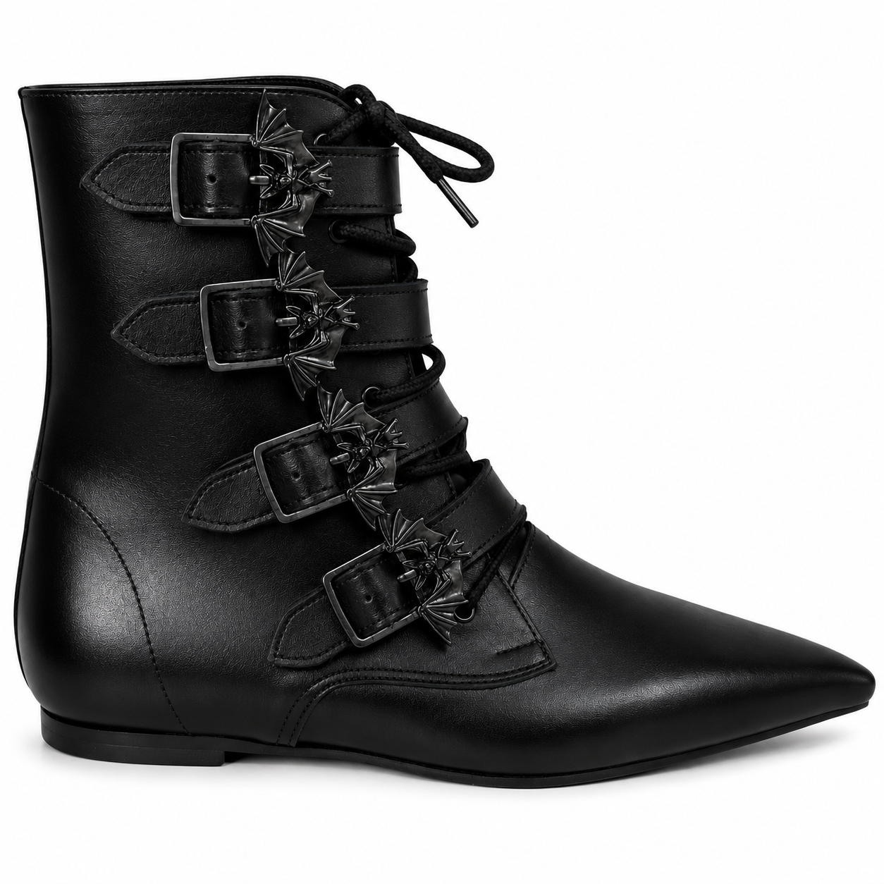 Benjamin - 4 Bat Buckle Lace Up Pike (Black Edition)
