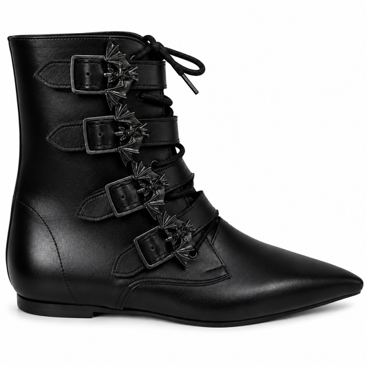 Benjamin - 4 Bat Buckle Lace Up Pike (Black Edition)
